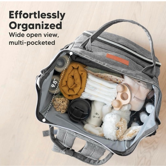 KeaBabies Diaper Bag Backpack (Classic Gray) - Picture 7 of 9